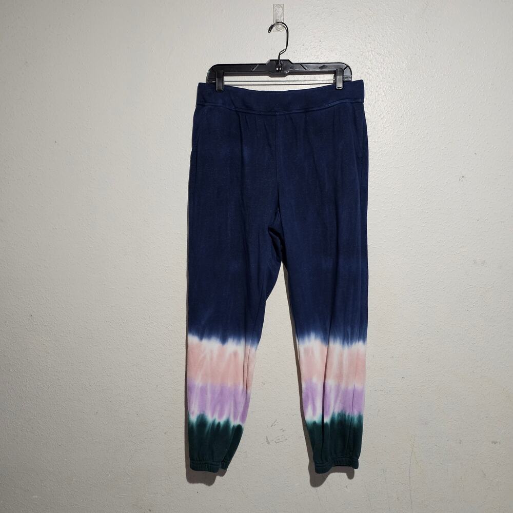 Wildfox Tie Dye Joggers Navy Pink Women Large Casual Pants Lounge Home Comfy